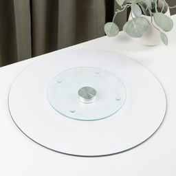 Подставка для торта вращающаяся Magistro Восток, d=32 см, стекло, чёрная  фото 7