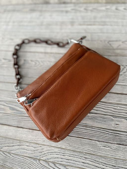 Женская кожаная сумка через плечо 3011 Кэмл - Sergio valentini фото 5