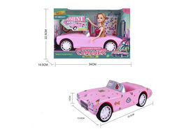 Кукла "Camaner. Девушка 30см в бол. розовом кабриолете" (HP1216442) наклейки для инд. дизайна машины; в коробке 34*22,5*14,5см
