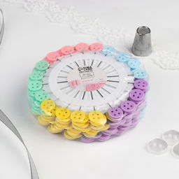 Цена за 12 шт. Булавки для квилтинга «Пуговица», 46 мм, 20 шт., разноцветные