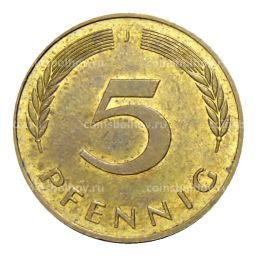 Монета 5 пфеннигов 1986 года J Германия
