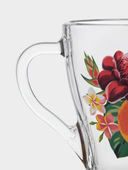 Цена за 20 шт. Кружка Тропические фрукты, 250 мл, стекло, прозрачная, рисунок МИКС