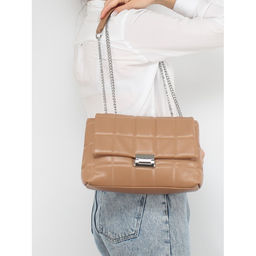 Сумка женская искусственная кожа RSR-1032, 1отдел, плечевой ремень (цепочка), карамель SALE 258024 - Adelia фото 5