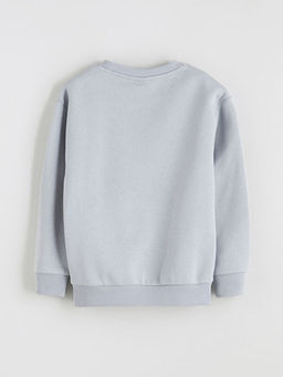 Bisiklet Yaka Minecraft Bask?l? Erkek ?ocuk Sweatshirt