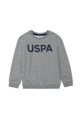 Серая меланжевая базовая толстовка для мальчика - U.s. polo assn фото 2