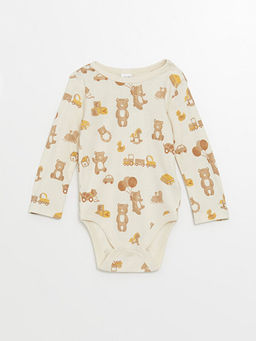 Bisiklet Yaka Bask?l? Erkek Bebek ??t??tl? Bodysuit 2li