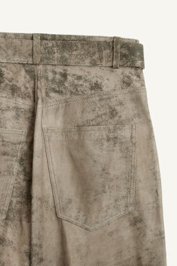 BAGGY WASHED LEATHER TROUSERS - Zara фото 6