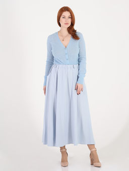 Голубая юбка больших размеров длинная женская - Almond фото 3