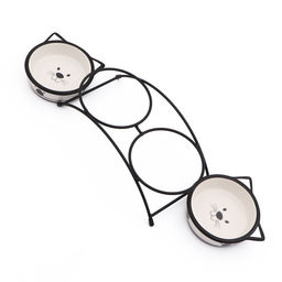 Набор мисок керамических на подставке, 2250 мл - 135 см, белые - Пижон фото 5