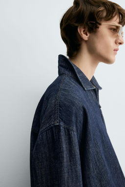 DENIM COTTON-LINEN SHIRT - Zara фото 6