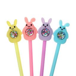 Цена за 12 шт. Ручка - прикол гелевая Calligrata Блеск-Зайчик, МИКС фото 4