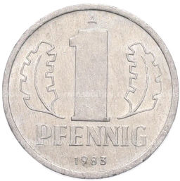 Монета 1 пфенниг 1983 года Восточная Германия (ГДР)