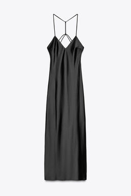 SATIN MIDI DRESS WITH STRAPS ON THE BACK - Zara фото 7