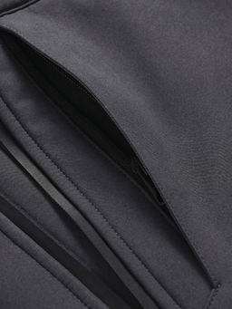 Ветровка мужская софтшелл виндстоппер с капюшоном спортивная темно-серого цвета 9615_1TC