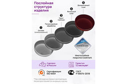 Сковорода блинная 26 см ГАРМОНИЯ ВКУСА "Гранат" н/р, 47*27*6,5 см