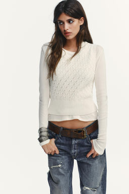 JUMPER WITH WAISTCOAT DETAIL - Zara фото 2