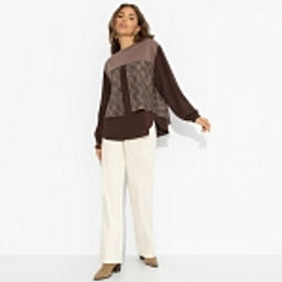 Свитшот с эффектом многослойности, Стиль по-взрослому (браун, нью) - Charutti фото 13