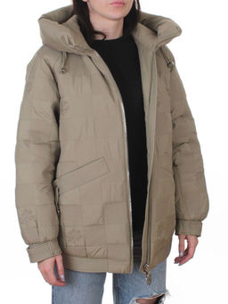 A05 BEIGE/GREEN Куртка стеганая зимняя женская (150 гр. холлофайбер) - Fashion фото 8