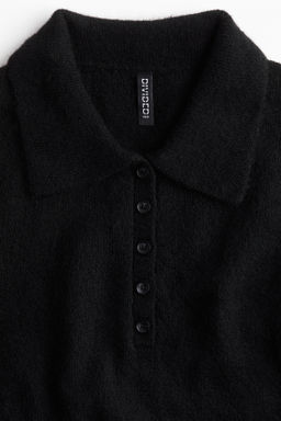Fine-knit polo dress - H&m фото 9