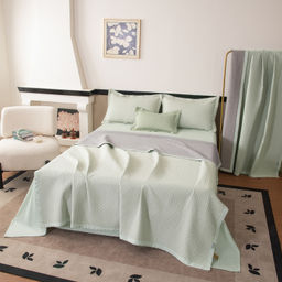 Комплект постельного белья Сатин Aurora Veil с Покрывалом AV005 Евро