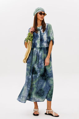 Платье Lars Style 1091 изумрудный мульти-принт