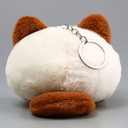 Мягкая игрушка Котик-кругляш на брелоке, 11 см, цвет бело-коричневый - Simaland фото 3