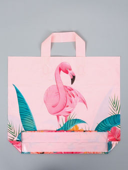 Цена за 50 шт. Пакет с петлевой ручкой "Фламинго" 35 х 30 х 8, см, 60 мкм