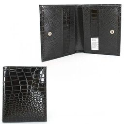 Портмоне женское Croco-ПР-904 натуральная кожа 3 отд, 3 карм, черный крок/черный флотер (200/40) 232831