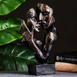 Фигурка полистоун «Пара влюбленных», чёрный с золотом, 30 см