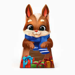 Цена за 5 шт. Коробка новогодняя складная с окном «Зайчик», 9×16.5×6 см