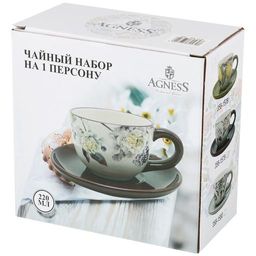 ЧАЙНЫЙ НАБОР НА 1 ПЕРСОНУ ВДОХНОВЕНИЕ 15*15 СМ. ВЫСОТА=7 СМ. / 220 МЛ. - Agness фото 2