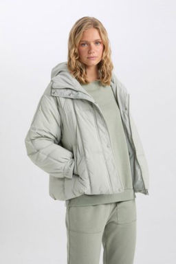 Su Itici Mevsimlik Mont Kapusonlu Cepli Fermuarl?