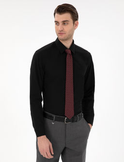 Siyah Slim Fit Uzun Kollu Basic G_mlek