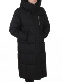 8321 BLACK Пальто зимнее женское (200 гр. холлофайбер)