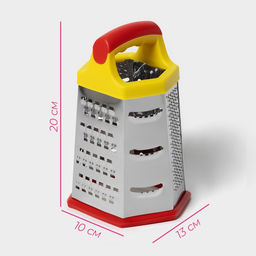Тёрка шестигранная Доляна «Деревушка», 20×10 см, МИКС