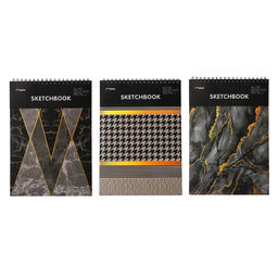 Скетчбук Calligrata «Геометрия» 30 листов, плотность 130 г/м², 25×35 см, жёсткая подложка, МИКС