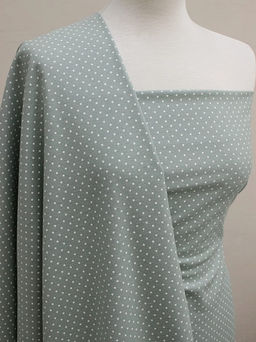 Теплый хлопок Белый горох (2мм) цв.винтажная мята, ш.1.47м, хлопок-100%, 150гр/м.кв - Купава фото 3