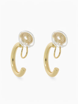 Серьги клипсы для ушей QF «Тренд», кольцо, цвет золото