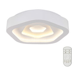 DLC-N504 62W IRON/WHITE Светильник светодиодный потолочный ТМ "Fametto", серия "Nimfea". 62 Вт. Диммируемый. Пульт ДУ(в/к). 3000К/4000К/6500К. Материал металл; цвет белый. d-490мм.