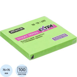 Стикеры Attache Selection Extra с клеев. краем 76х76, неон, зеленый 100л  фото 2