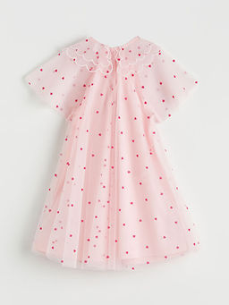 Bebe Yaka Kalp Nak??l? K?z ?ocuk Prenses Elbise