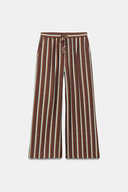 PANTAL?N ANCHO RAYAS / Rayas marrones - Zara фото 6