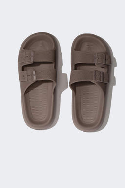 Мужские тапочки Eva с двойной полоской на высокой подошве - Defacto фото 6