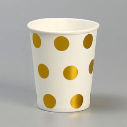 Стаканы бумажные Горох, набор 6 шт., 250 мл, цвет золотой
