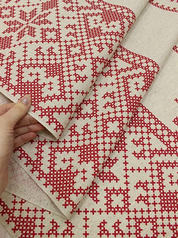 Полулен Вышивка крестом Птичка (на суровом), ш.1.5м, лен-30%, хлопок-70% - Купава фото 5