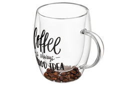 Кружка 350 мл 13,3*9*11,5 см Crystal glass с двойными стенками, с декором из кофейных зерен - Elan gallery фото 5