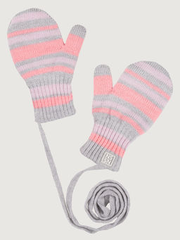 Варежки 14з17025 серый/розовый
