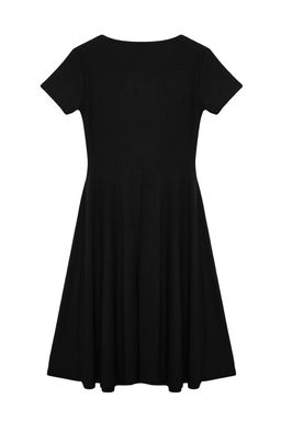 Siyah F?rf?rl? Kruvaze Kapamal? Skater/Belden Ac?lan Esnek Midi Orme Elbise TWOSS24EL01068 - Trendyolmilla фото 8