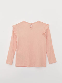 Bisiklet Yaka Uzun Kollu Nak?? Detayl? K?z Bebek Ti??rt - Waikiki фото 2