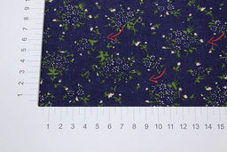 Теплый хлопок Мелкое соцветие на фиолетово-чернильном, СОРТ2, ш.1.45м, хлопок-100%, 160гр/м.кв - Купава фото 3